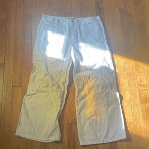 Wide Leg Cream Jeans